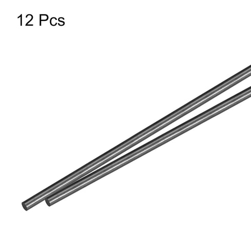 MECCANIXITY 12 Pcs Carbon Fiber Rod, 2.5mm x 300mm, Matte Pole Rod for RC Plane DIY Tool