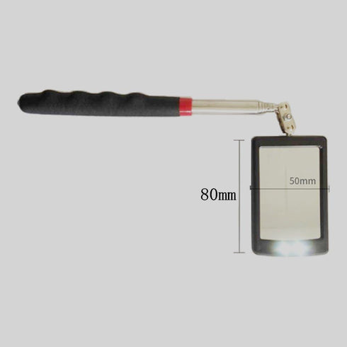 Telescoping Lighted Inspection Mirror, LED Lighted Flexible Mirror 360 Swivel for Extra Viewing