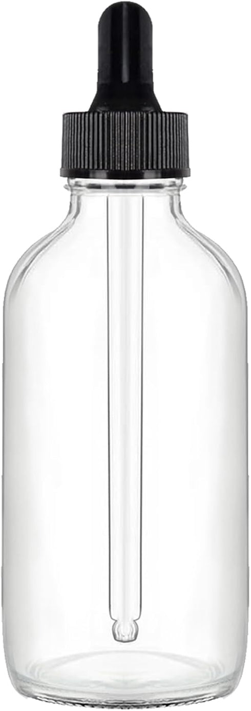 24 Pack 4oz Clear Glass Dropper Bottles, Eye Dropper Bottles with Glass Droppers for Essential Oils