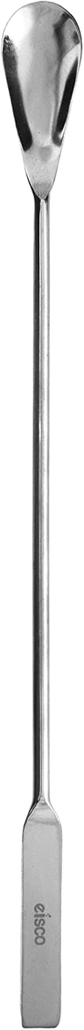 EISCO 6PK Lab Spatula Spoon, 9" - Polished Stainless Steel, One 0.35" Flat End, One 0.75" Scoop End