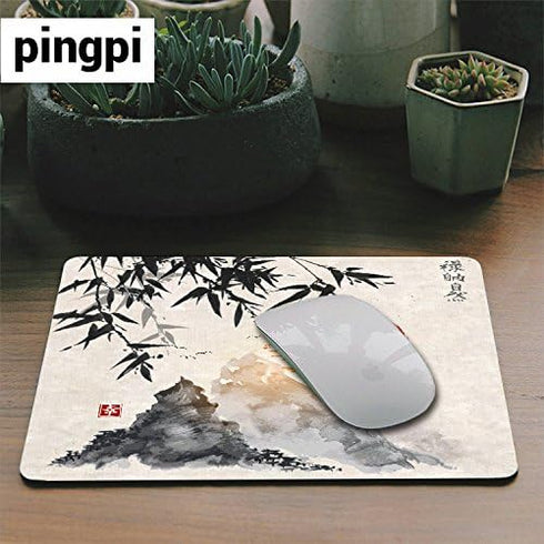 pingpi Custom Gaming Mouse Pad, Japanese Trees Sun and Mountains, 9.5 x 7.9 inches