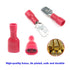 100PCS Spade Terminal 22-16 AWG Male Female Insulated Wire Connectors Electrical Crimp Connectors (Red/SPSH)