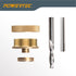 POWERTEC 72029 Solid Brass Inlay Set, 2-pc Router Bits, 1/4" D, 1/4 Shank, 2-1/2 Overall Length