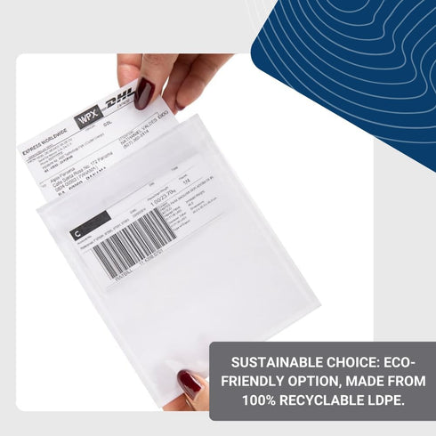 USPACKSMART 200 Units, 4.5"x5.5" Clear Packing List Shipping Label Envelopes - Heavy Duty Adhesive for Labels &