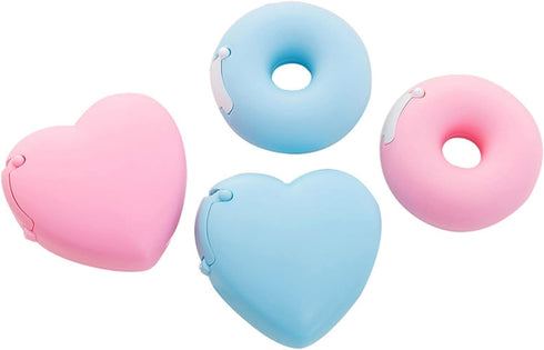Blue Tape Dispenser with Heart Shape Organizer, Invisible Tape Cutter for School Office