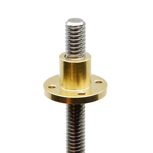 350mm T10 Tr10x2 Lead Screw and Brass Nut Kit, Acme Thread, 2mm Pitch for 3D Printer and CNC Machine Z Axis