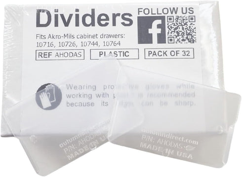 Pack of 32 Divider for Small Drawers Plastic Storage Hardware Cabinet, Compatible with Akro-Mils 40716 (Small Drawer Size) by ChinRestPaperSource