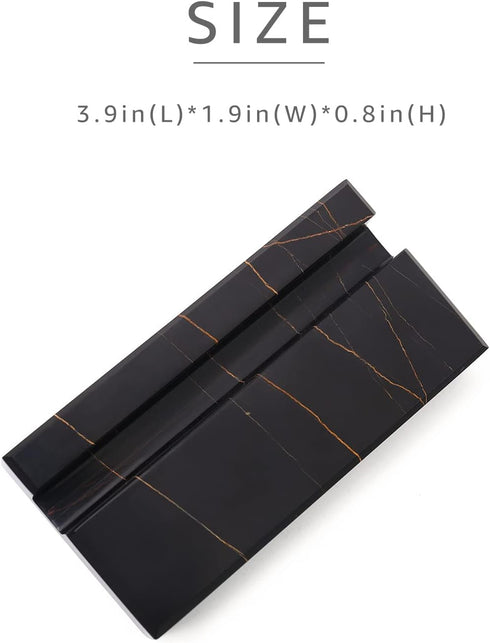 Business Card Holder for Desk - Elegant Display Holder Made of Sahara Noir Marble - Desk Organizer Stand for 25