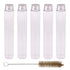 15 Pack 100ml Clear Plastic Test Tubes with Screw Caps, 1 Cleaning Brush, Gumball Candy Tubes for Wedding Party Décor