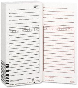 Acroprint Time Cards for ES1000 Electronic Totalizing Payroll Recorder, 100 Per Pack (ACPES1010)