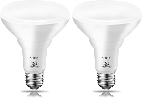 Energetic 2 Pack 75W BR30 LED Recessed Light Bulb, Dimmable, 900 Lumens, Daylight 5000K, E26 Base