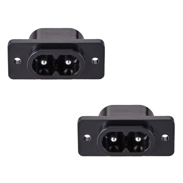 uxcell C8 Panel Mount Plug Adapter, AC250V 2.5A, 2 Pins IEC Inlet Module, 2 Pack