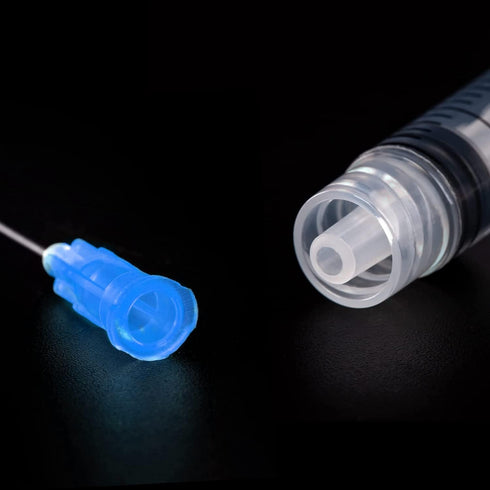 100 Pack 3ml/cc Plastic Luer Lock Syringes with 23Ga and Cap, Individually Sealed for Scientific Labs and Measuring
