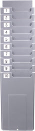 NADAMOO 10-Slot Time Card Holder, Wall-Mounted, Retractable and Expandable Plastic Punch Card Rack,