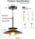 OFPSABAL Farmhouse Pendant Light, Black Matte Finish, Clear Glass Shade, Industrial Hanging Ceiling Light for Kitchen