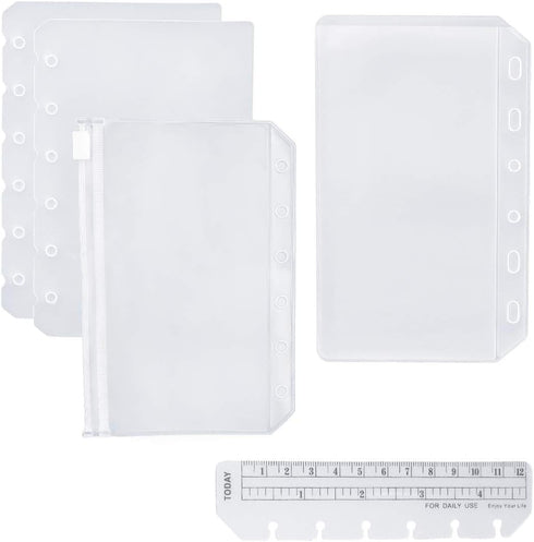 Moterm 2 PCs Page Lifter, 1 PC Bookmark Ruler, 1 PC PVC Card Holder, 1 PC Zipper Bag for A7 Planner