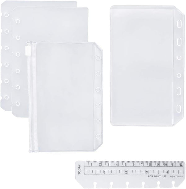 Moterm 2 PCs Page Lifter, 1 PC Bookmark Ruler, 1 PC PVC Card Holder, 1 PC Zipper Bag for A7 Planner