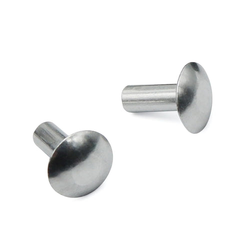 3/16" Diameter X 1/2" Length Brazier Head Solid Aluminum Rivets, 100-Pack for Fixing Leaky Solid Rivets