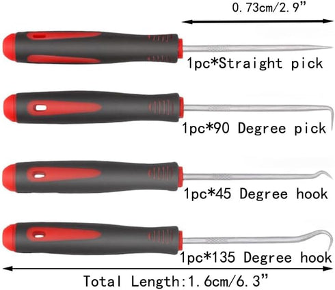 Short Hook Set, Oil Seal Hook and Screwdriver for Assembly and Removal of Small Parts