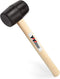 YY-2-005 Rubber Mallet Hammer with Wood Handle – 8-oz, Black