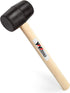 YY-2-005 Rubber Mallet Hammer with Wood Handle – 8-oz, Black