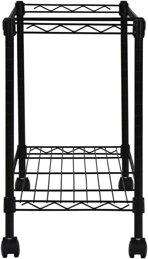Oceanstar Portable 1-Tier Rolling File Cart, Black, 24 in