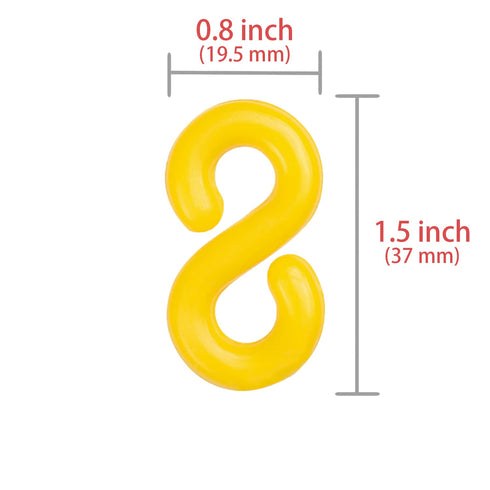 INPARALLUV 50 32 65 Yellow Plastic Chain - Feet Plastic Safety Barrier Chain for Crowd Control, Parking Barrier