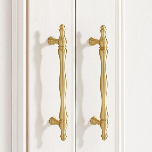 SANCHAKOU 2 Pack 96Mm Brass Knobs Brass Cabinet Door Handles Wardrobe Shoe Cabinet Bedside Cabinet Cabinet Door Copper