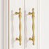 SANCHAKOU 2 Pack 96Mm Brass Knobs Brass Cabinet Door Handles Wardrobe Shoe Cabinet Bedside Cabinet Cabinet Door Copper