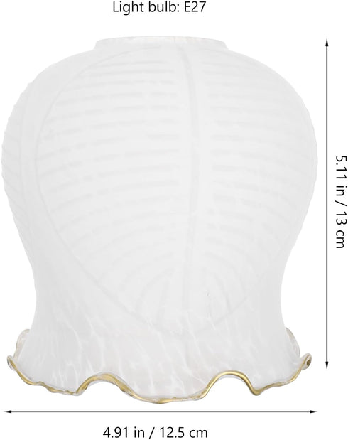 E27 OSALADI Frosted Glass Lamp Shade Replacement, Flower Shaped Light Cover Modern Style Chandelier Lamp Shade Ceiling
