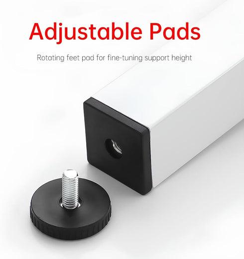 Generic Set 2 Stand(Black,8cm/3in) Square Metal Legs for Furniture | of Adjustable Sofa Cabinet Support Feet |