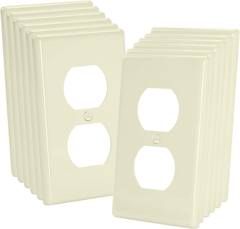 Bates Duplex Wall Plate, 12 Pack, Light Almond Electrical Outlet Cover Plates