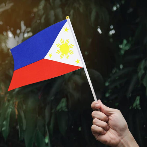 Philippines Flag Mini Handheld Flags on Stick - Ideal for Party Parades & Sports Events