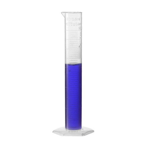 uxcell 50ml Plastic Graduated Cylinder, Clear Hex Base Flask, Science Test Tube Beakers, 3pcs for Lab Home