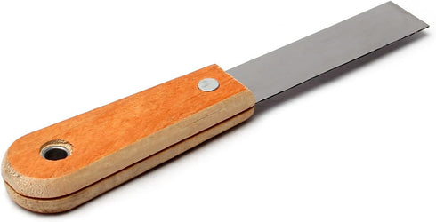 Utoolmart Putty Scraper, 1" Cr-V Steel Stiff Putty Knives with Wooden Handle, 2Pcs