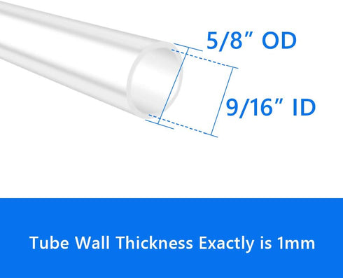9/16" 5/8" Aquaponics(26.25 Quickun Silicone Tubing, ID x OD High Temp Food Grade Tubing Pure Silicone Hose Line Tube
