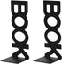 KiBcsLic 2X Heavy Duty Metal Bookends Non Skid Book Stoppers for Home Stationery Office Desk, Black