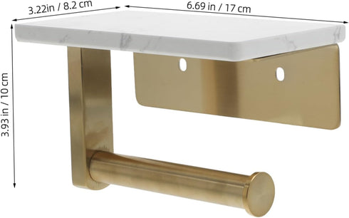 Stylish Wall-Mounted Marble Finish Paper Towel Holder for Effortless Bathroom Organization