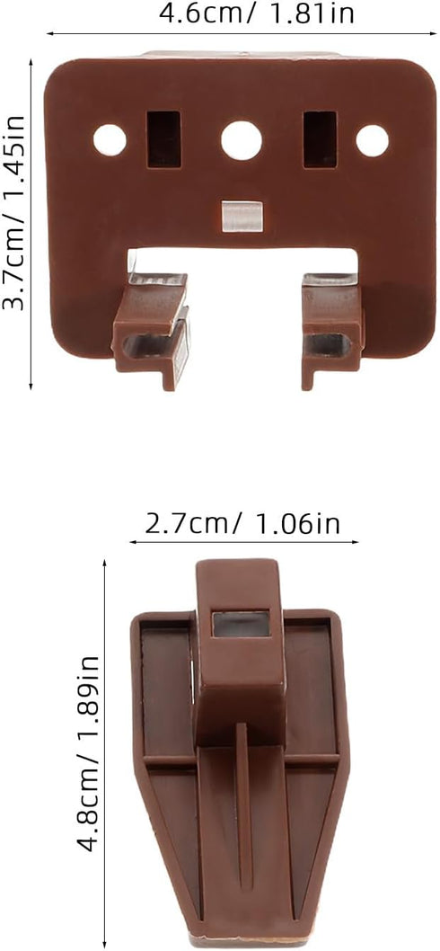 5 Sets PRETYZOOM Center Mount Drawer Slide Tracks with Rollers Brown Replacement Glide Kit for Nightstand and Dresser