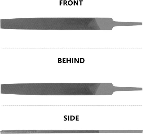 KALIM Flat Medium Cut File, Double Cut Teeth, 6'' Length, High Carbon Steel Hand File for Wood, Metal, Sharpening