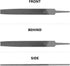 KALIM Flat Medium Cut File, Double Cut Teeth, 6'' Length, High Carbon Steel Hand File for Wood, Metal, Sharpening
