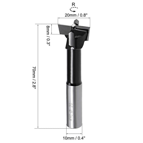 uxcell Brad Point Drill Bits for Wood 20mm x 70mm Forward Turning HSS for Woodworking Carpentry Drilling Tool