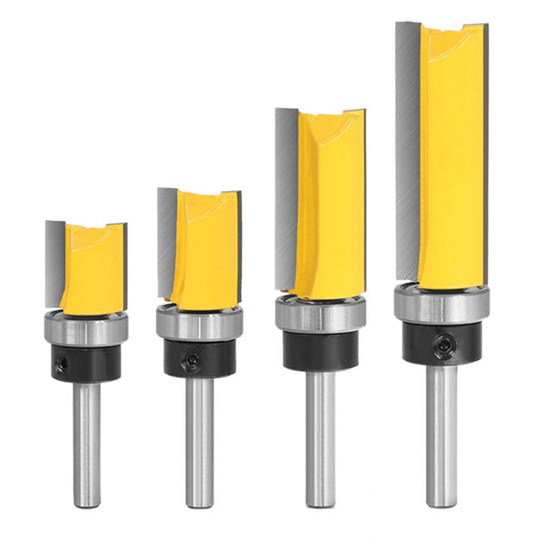 4Pcs Pattern Flush Trim Router Bit Set, 1/4 inch Shank Template Router Bits by CHoiKWong (1/2 inch Cutting Diameter)