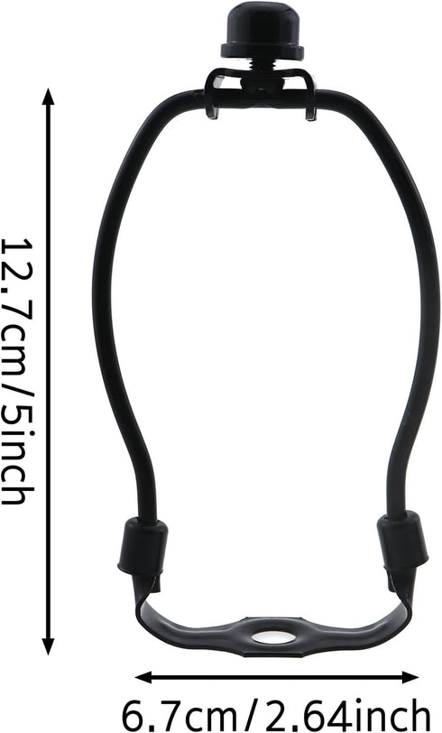 CChiai 2PCS 5 Inch Set Black Metal Lampshade Harp Detachable Floor Lamp/Lampshade Stand Base with Top Knob Lighting