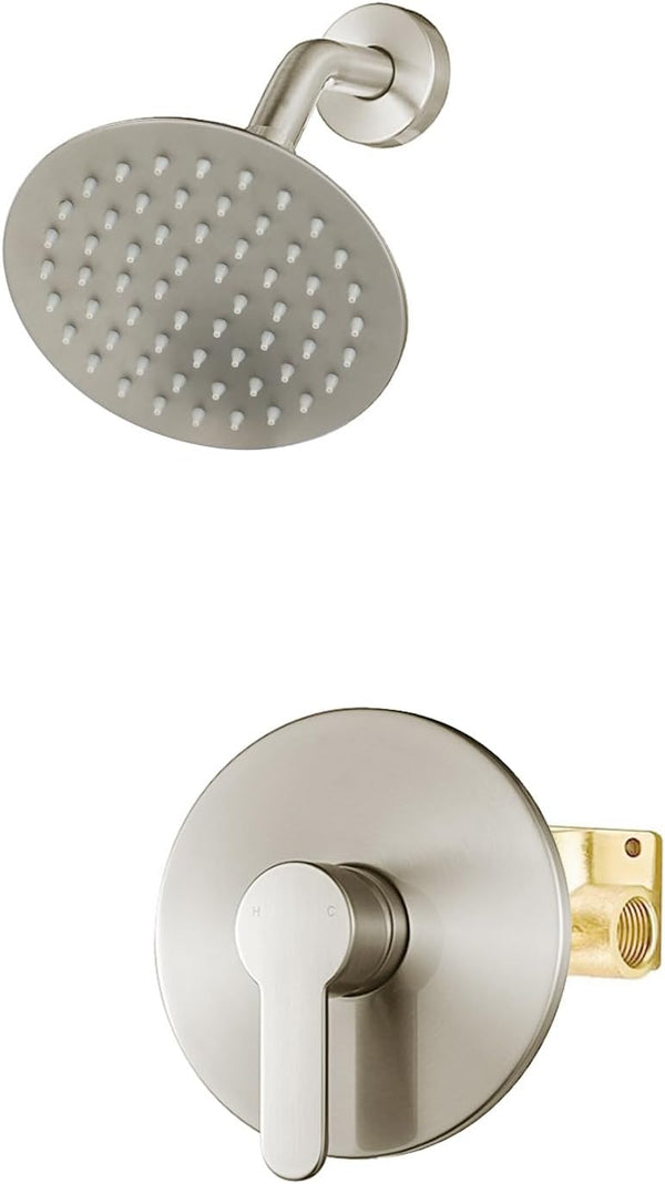 WRISIN Shower Faucet Set Brushed Nickel, Shower Valve Kit with 6 Inch