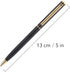 Unibene 6 Pack Slim Gold Ballpoint Pens - Matte Black and Gold Metallic, 1.0mm Medium Point with 6 Refills