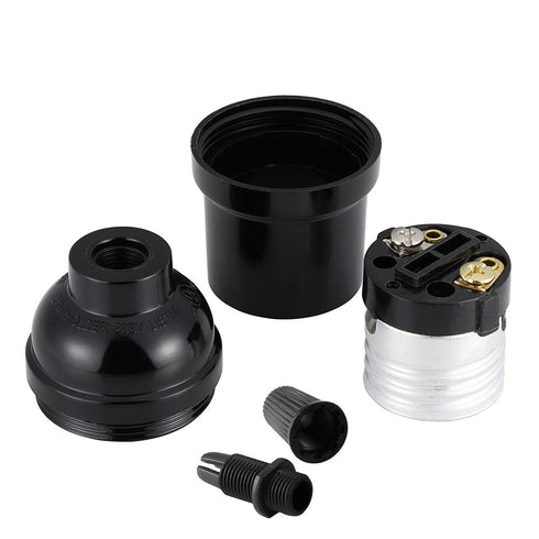 18 Pack E26 Bulbs Light Socket,Standard Screw-in Lamp Socket Holder for Edison Retro Pendant Lamp Basic Black