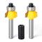 2PCS Roundover Edging Router Bit Set, 1/4-Inch Shank Round Nose Cutter Tools, 1/8" Radius