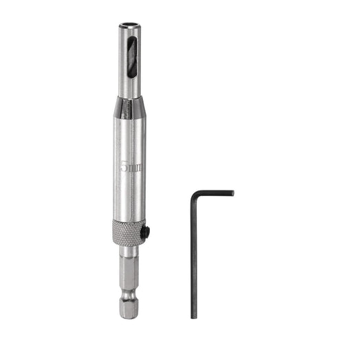 Self Centering Drill Bit Set 5mm, 1/4" Hex Shank Drilling Bits for Wood Working Cabinet Door Hinge Hole Punch Tool