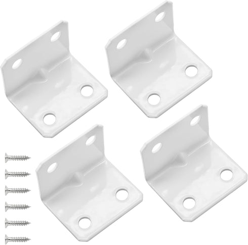 Biaungdo 12 26 26 32mm 90 4 Pcs White Metal Corner Brace, x x L Shape Shelf Bracket, Degree Right Angle L Brackets